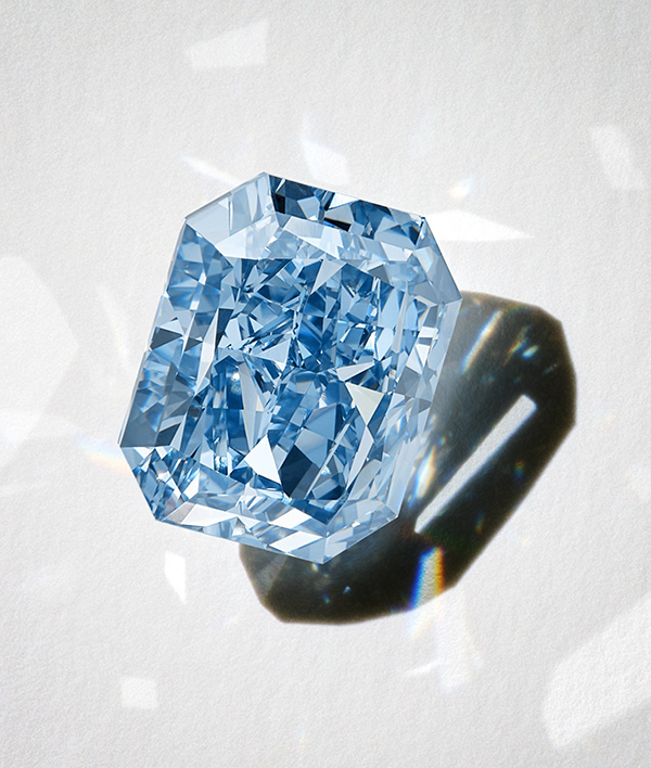 Sothebys fancy Intense Blue Diamond weighing 10 plus carats