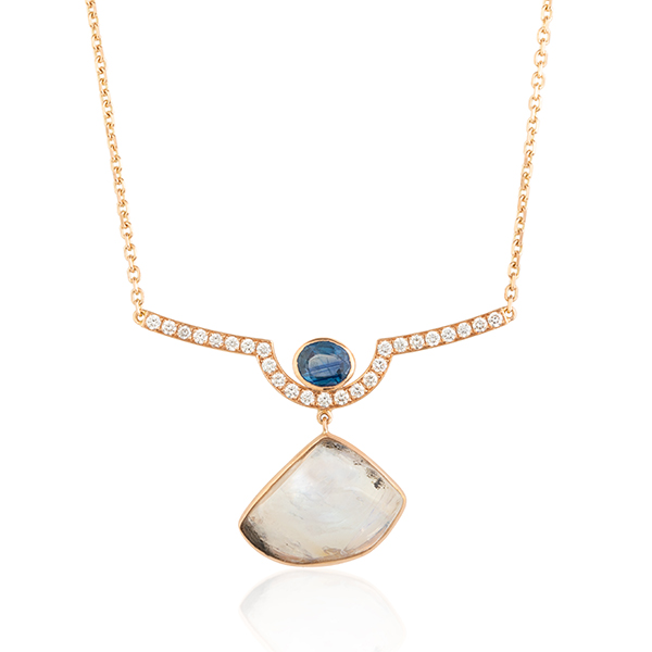 Clara Chehab Irene Dangling Half Moon Necklace Clara Chehab Irene Dangling Half Moon Necklace