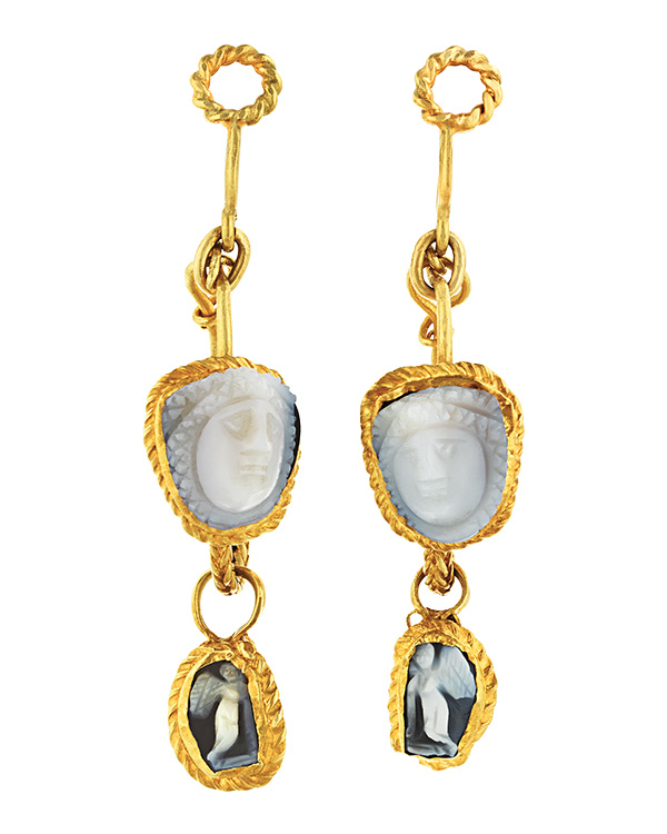 Medusa Intaglio Earrings Rau Medusa Intaglio Earrings Rau