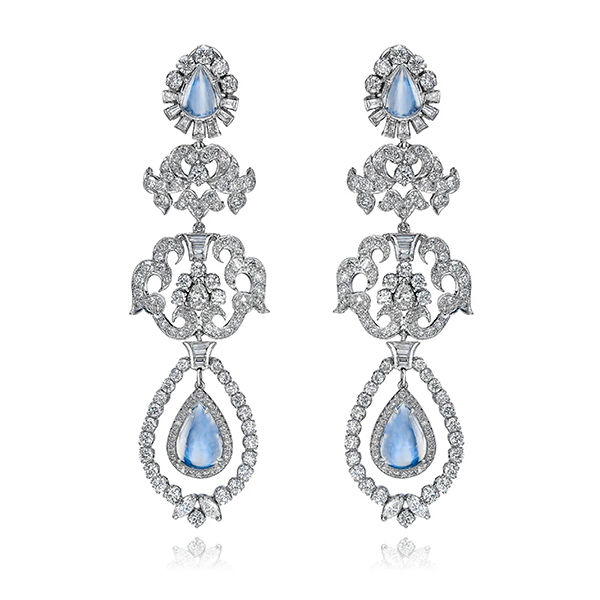 Mindi Mond New York Diamond Moonstone Gala Chandelier Earrings Mindi Mond New York Diamond Moonstone Gala Chandelier Earrings