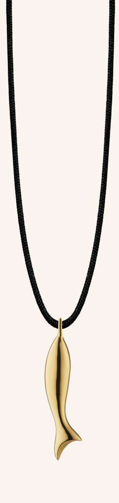 Monica Rich Kosann fish pendant on cord Monica Rich Kosann fish pendant on cord