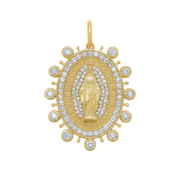 Miraculous Medal in yellow gold from Lionheart Sacred Heart collection Miraculous Medal in yellow gold from Lionheart Sacred Heart collection