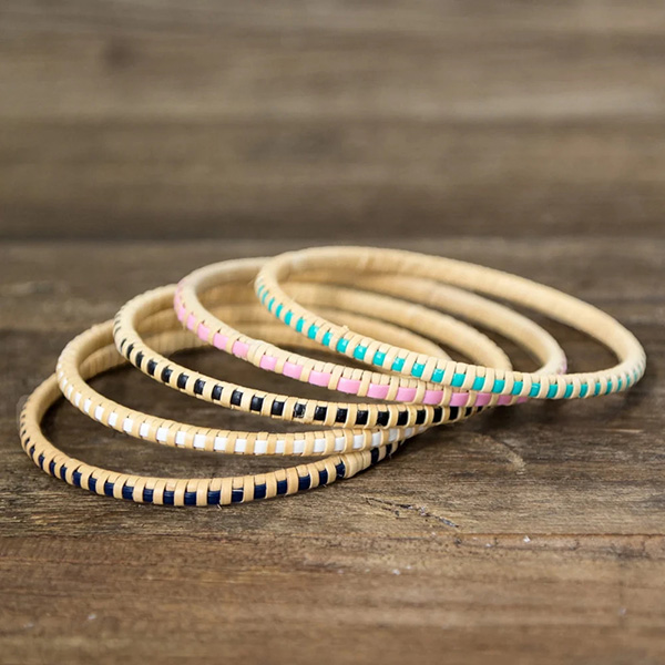 NantucketLoomsHandwovenCaneBanglesstack NantucketLoomsHandwovenCaneBanglesstack