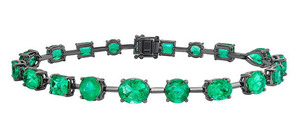 Ruchi emerald black gold tennis bracelet
