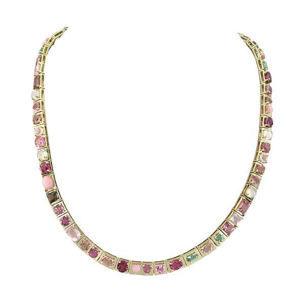 Type Jewelry Leggo Pink Multi-Stone Necklace