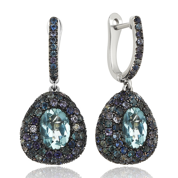 Aponine Bonbons aquamarine earrings
