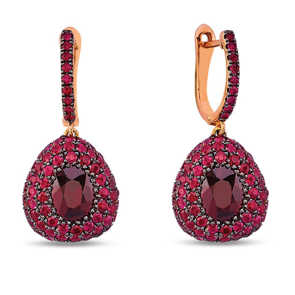 Aponine Bonbons ruby earrings