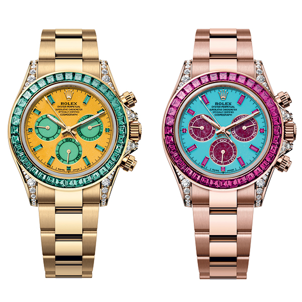Charity Rolexes mookaite and turquoise dials
