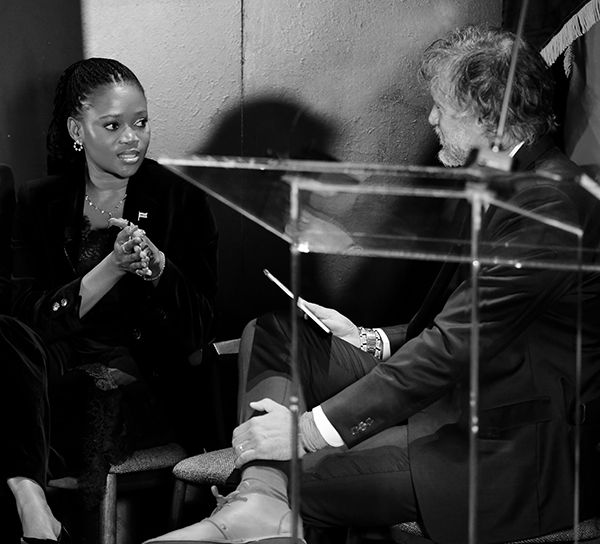 Bogolo Joy Kenewendo and Dr Steve Boyes of National Geographic Bogolo Joy Kenewendo and Dr Steve Boyes of National Geographic
