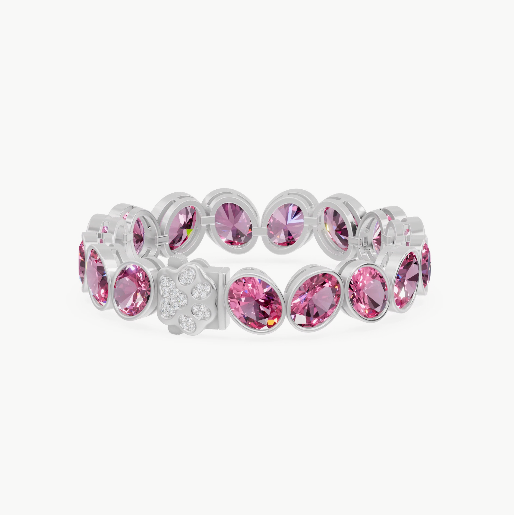 D Diamond's Pink Lady Collar in 18k white gold pet jewelry