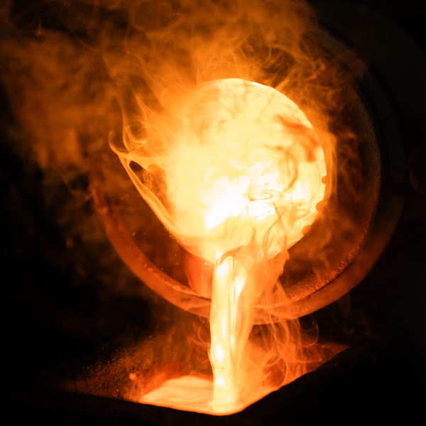 A pouring crucible used at United Precious Metal Refining in Alden NY